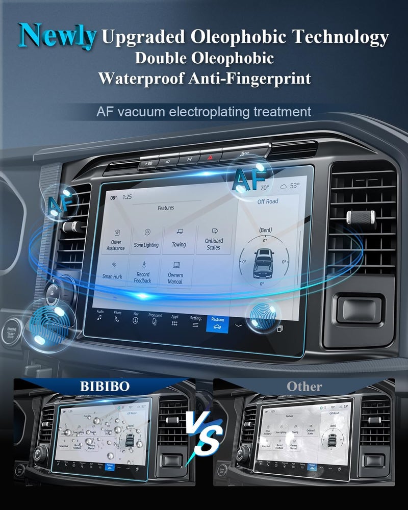 BIBIBO for 2025 F150 Screen Protector for 2021-2025 Ford F-150 (STX/XLT/Lariat/Platinum/Limited/Tremor/Raptor/King Ranch) SYNC4 12" Touchscreen[Tempered Glass Anti-Scratch ]2024 2025 F150 Pickup Accessories - Image 5